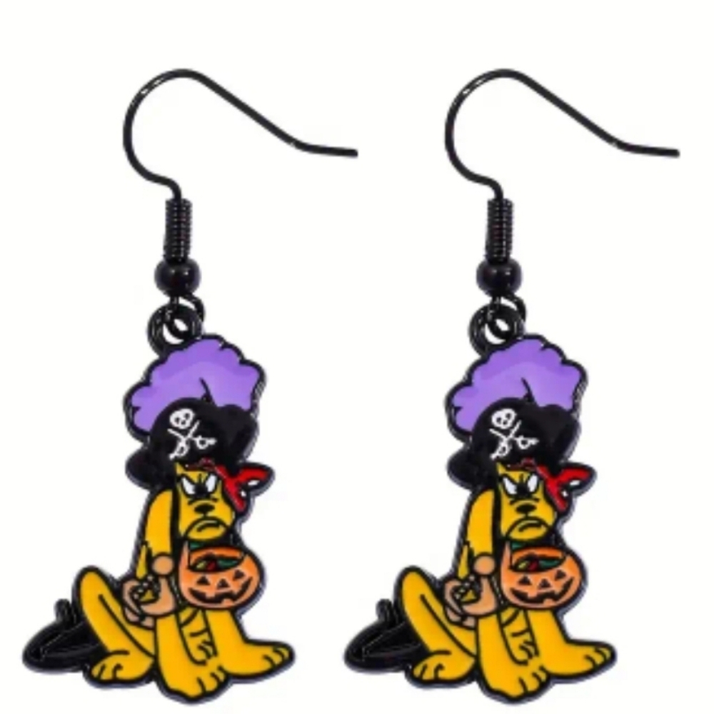 Disney Pirate Pluto Halloween Dangle Earrings